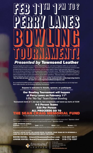 Townsend Leather Bowling Tournament_Sean Craig Fundraiser_Flyer