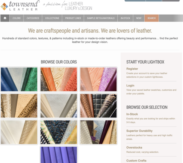 Explore our Leather Selection and Order Swatches