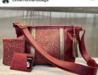 Cimarron Hand Bags – Purse with Burgundy  Aniline Gaufrage Persia