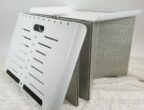 Euler Classic Gaufrage/Tipped White Silver Nile Pattern Stool
