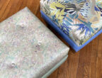 Stacy Garcia® Blue Label Digitally Printed Cowhide Tropical Ottomans