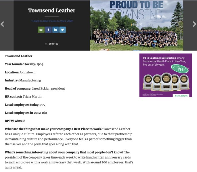 Best Place to Work Townsend Leather Townsend Leather